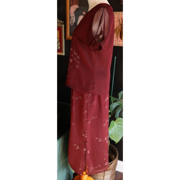 Vintage 90s Norton McNaughton Whimsigoth 2 Piece Midi Skirt & Shirt Set Size PS - Picture 15 of 16